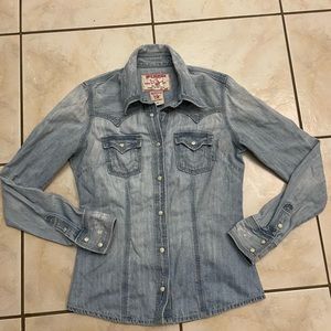 True Religion Rocky Button Up Denim Shirt